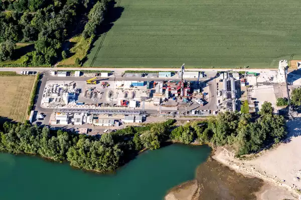 Luftaufname Betriebsplatz Neptune Energy Speyer 